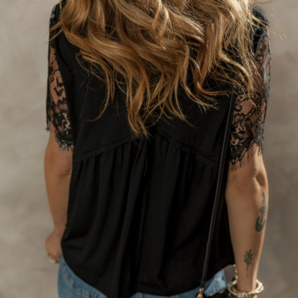 Black Top - Ruffle Babydoll