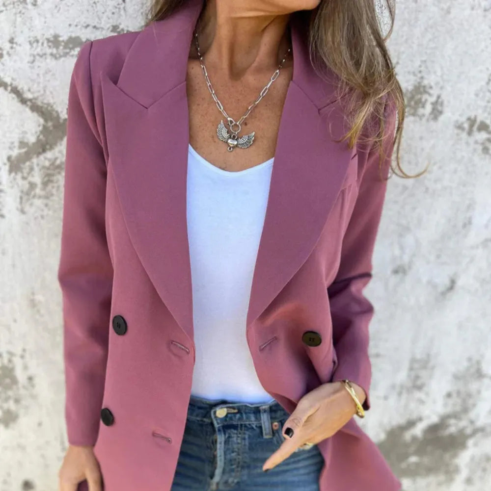 Pink Blazer - Collared Neck
