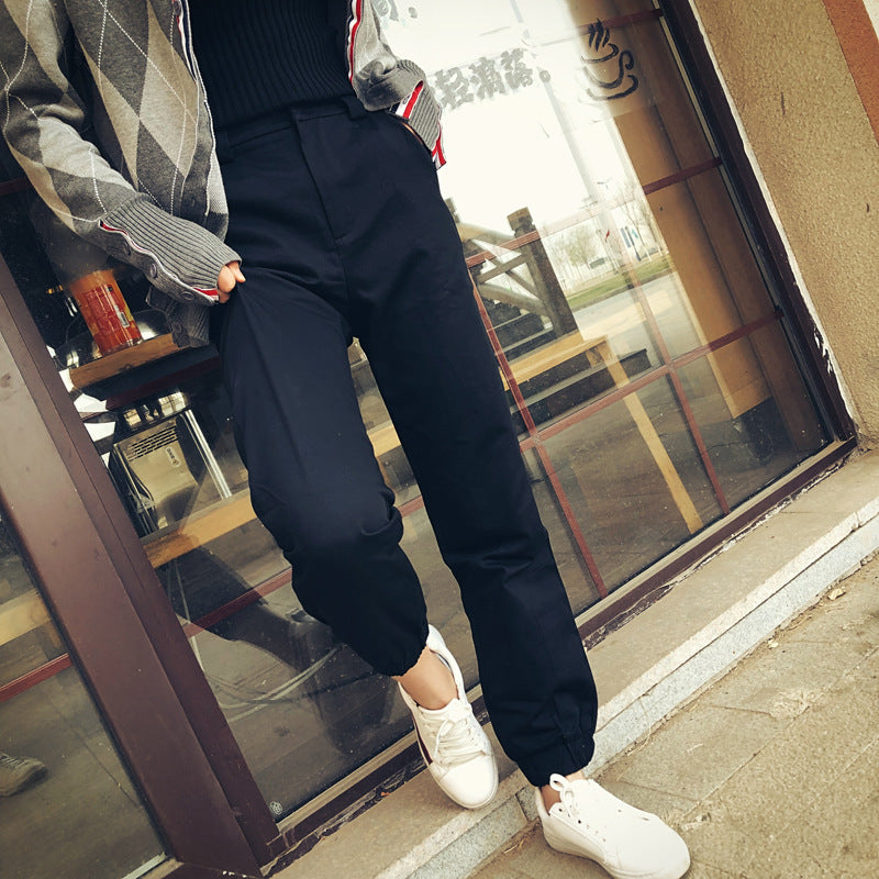 Black Trousers - High Waist Cargo Pants
