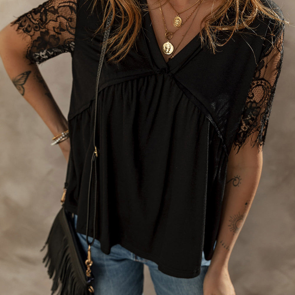 Black Top - Ruffle Babydoll