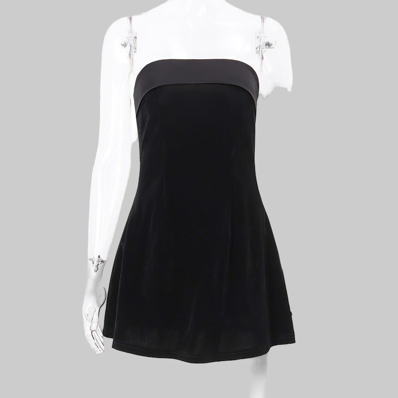 Black Dress - Backless & Strapless A Line