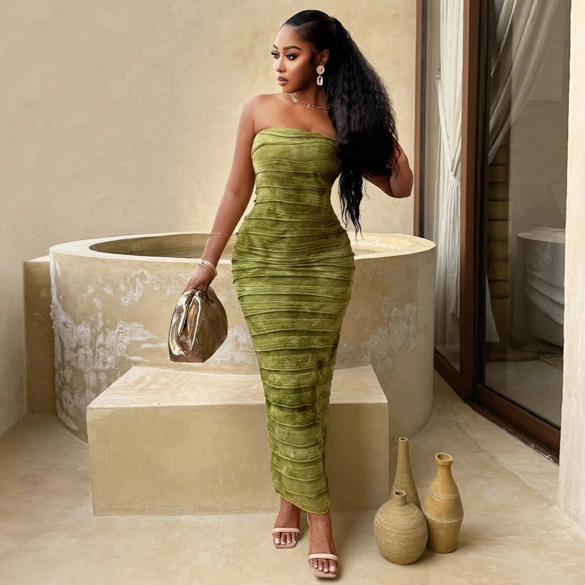 Dress - Tie Dyed Backless & Strapless