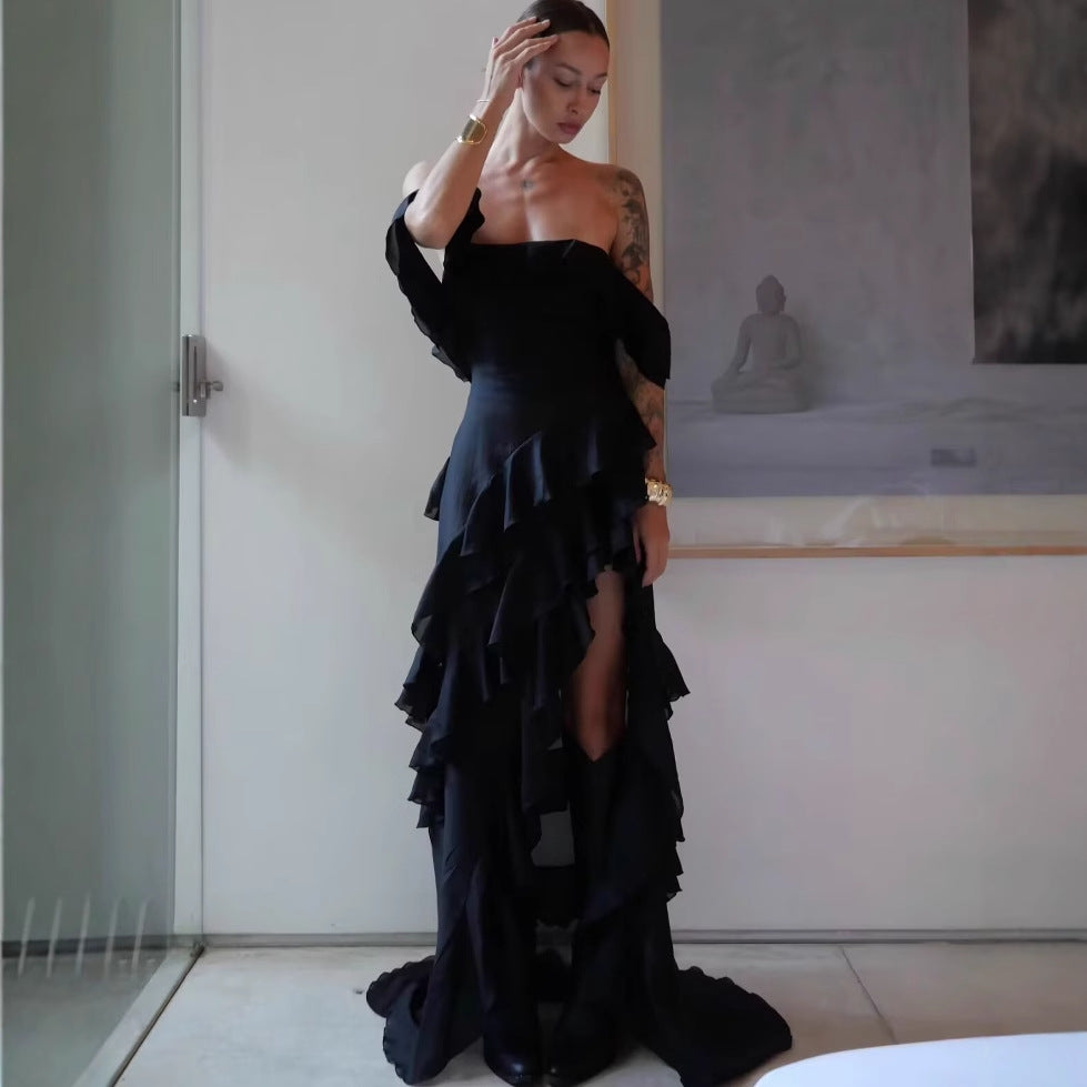 Black Dress - Ruffle