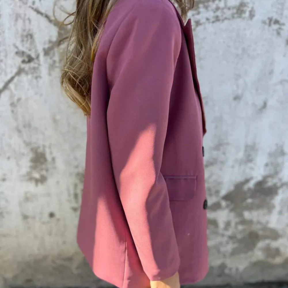 Pink Blazer - Collared Neck