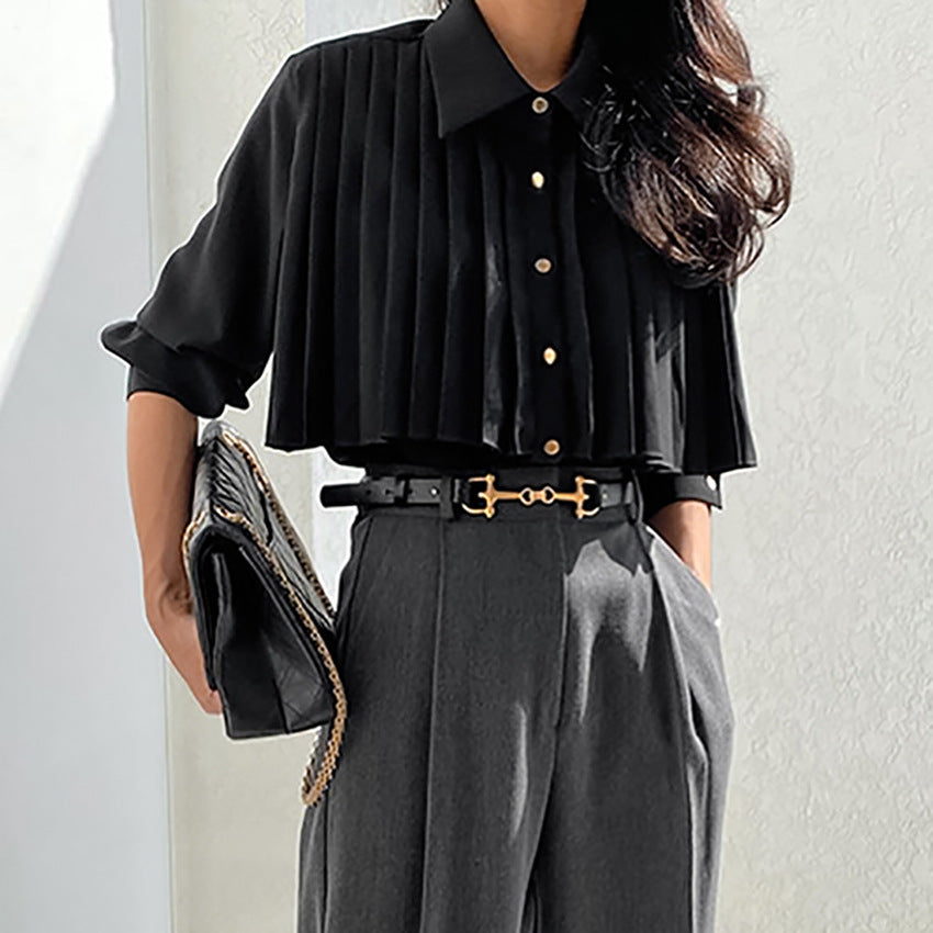 Black Top - Chiffon Shirt