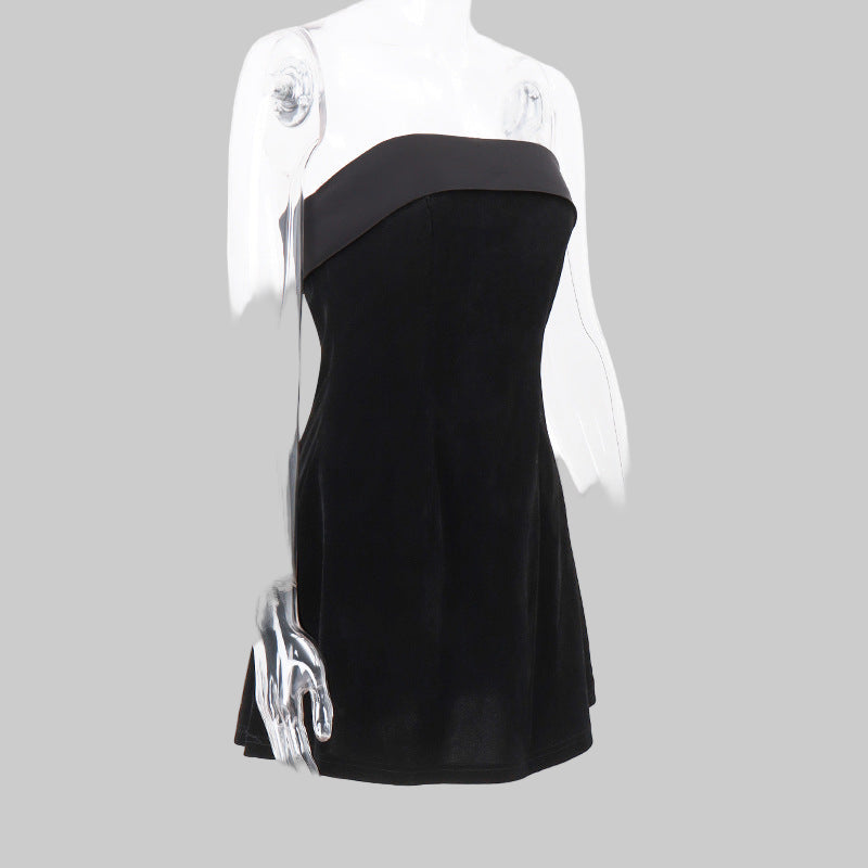 Black Dress - Backless & Strapless A Line