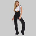 Trousers -  High Waist Lace Up Overalls