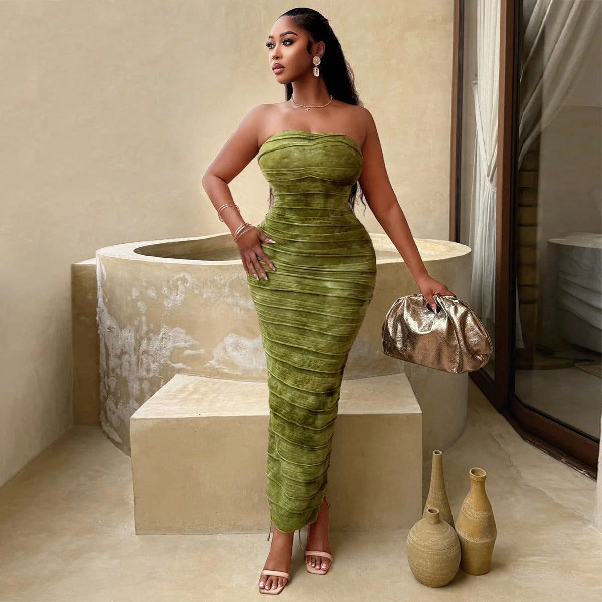 Dress - Tie Dyed Backless & Strapless