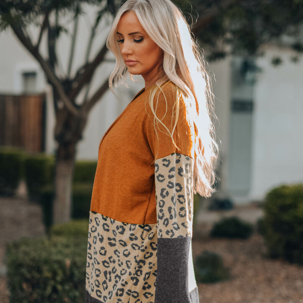 Top - Orange Colour Block Cardigan