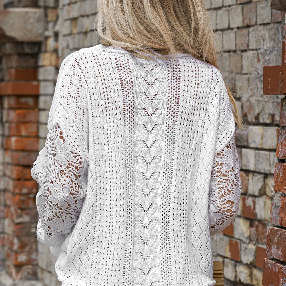 White Top - Pointelle Sweater