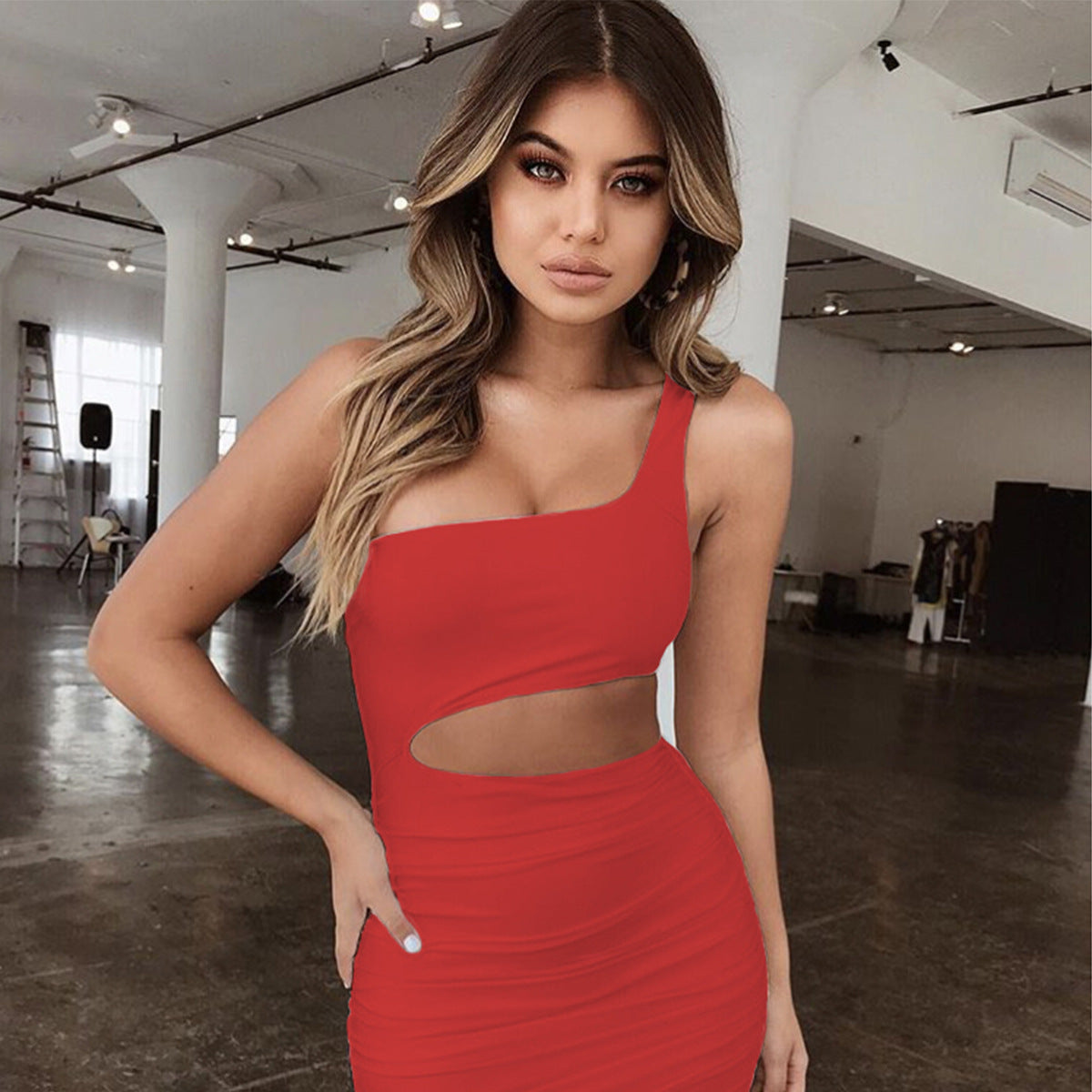 Red Dress - Off The Shoulder