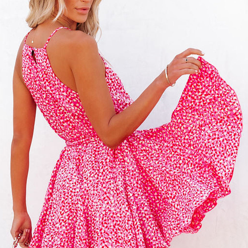 Dress - Pink Leopard Mini with Waist Tie