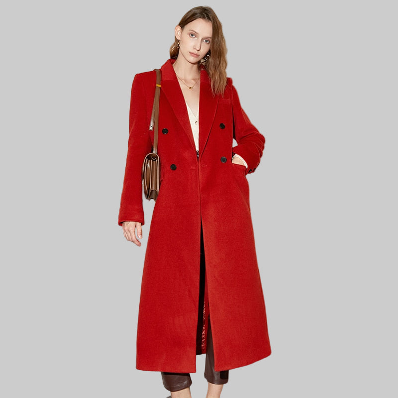Red Coat - Double Breasted Wool