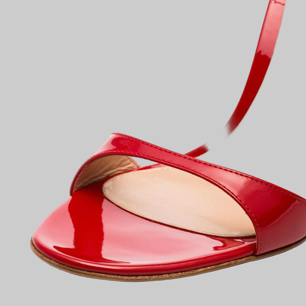 Red Shoes - Strappy High Heels