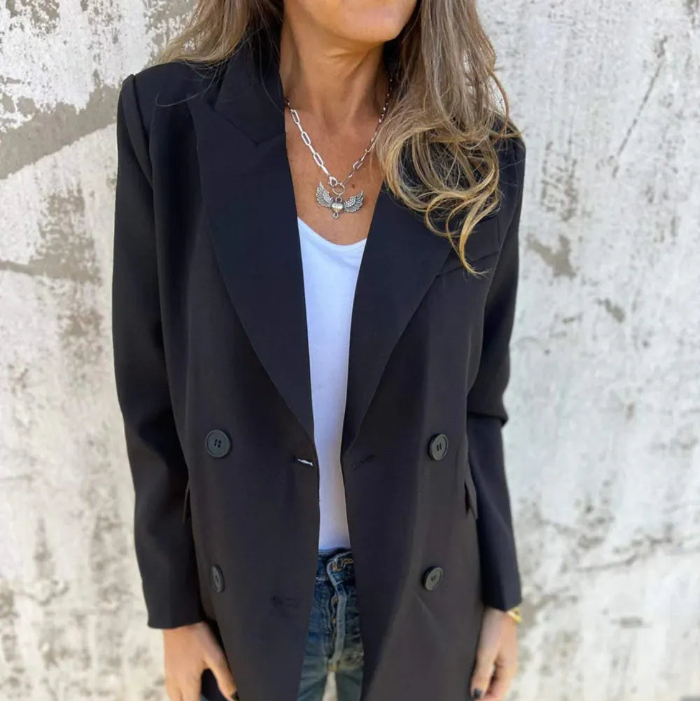 Black Blazer - Collared Neck