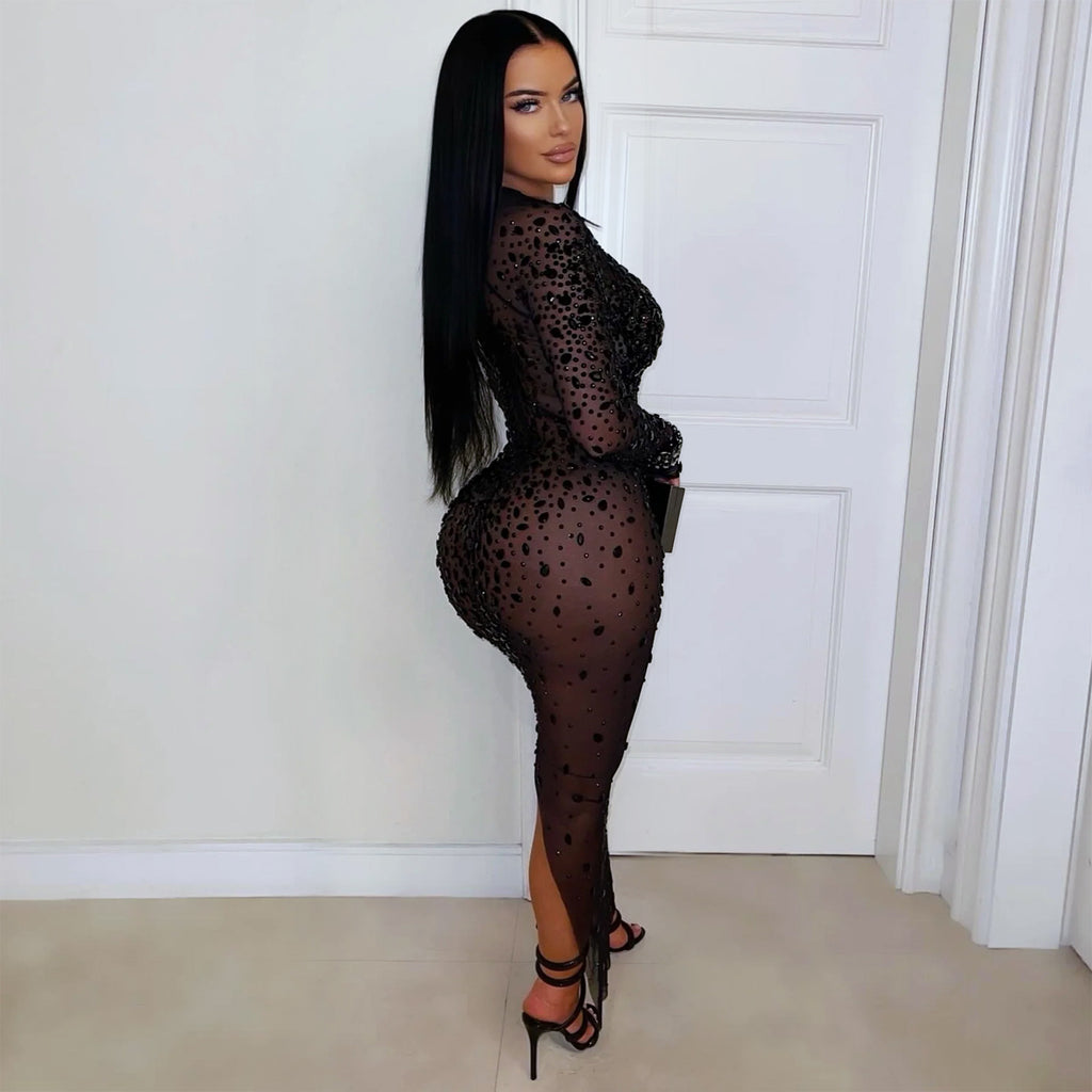 Dress - Long Bodycon Mesh