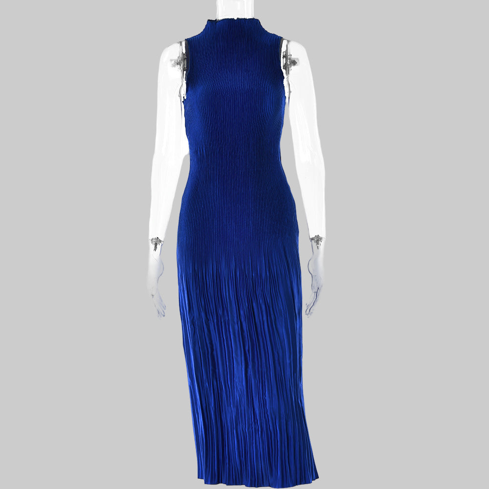 Blue Dress - Pleated