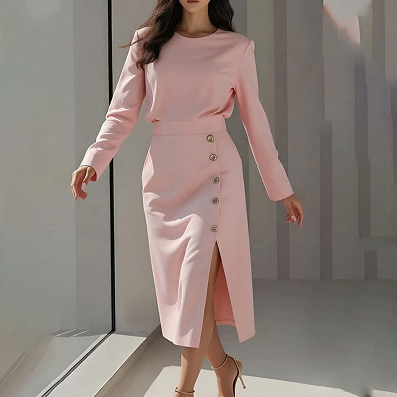 Dress - Round Neck Skirt Style