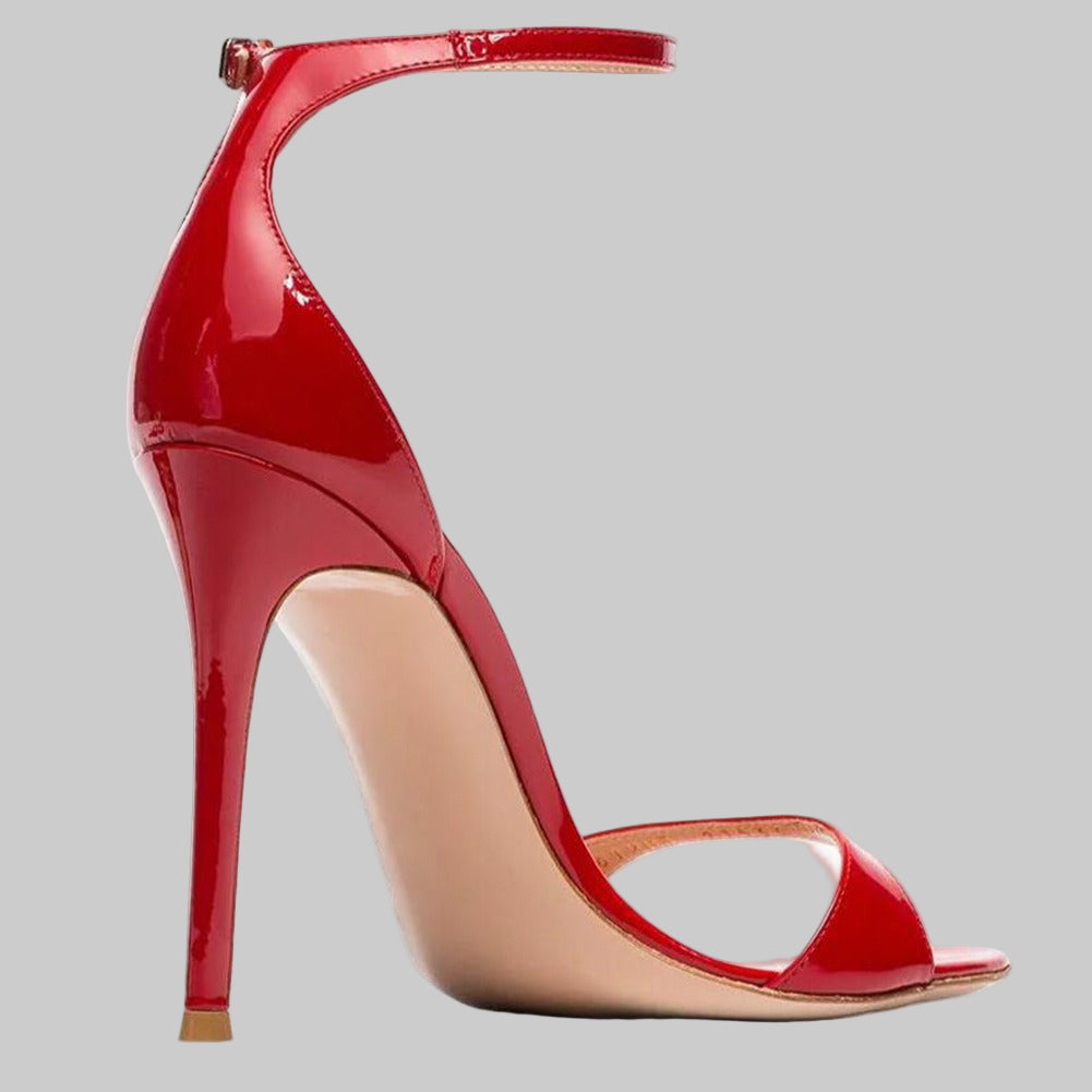 Red Shoes - Strappy High Heels