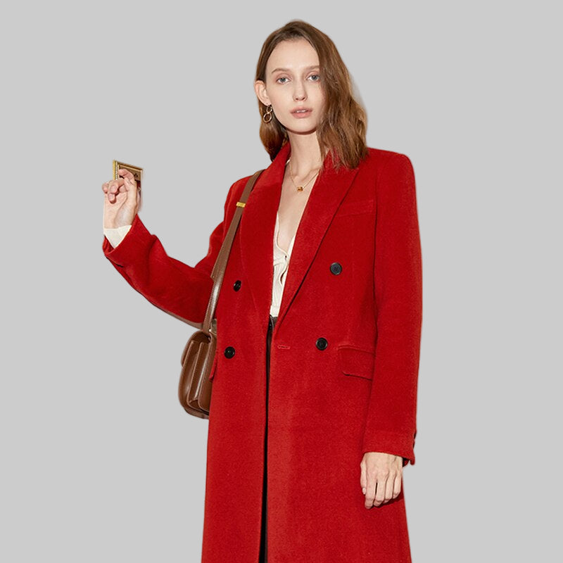 Red Coat - Double Breasted Wool