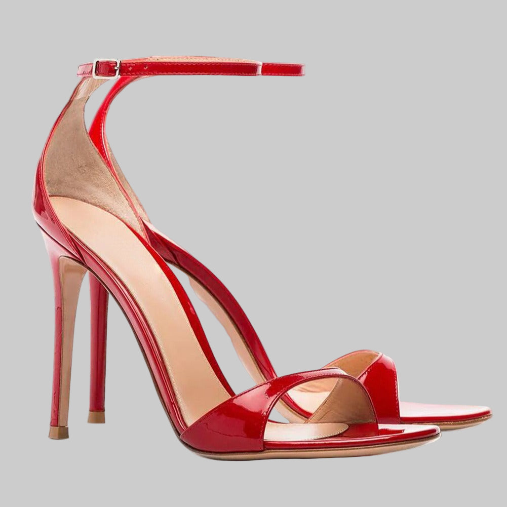 Red Shoes - Strappy High Heels