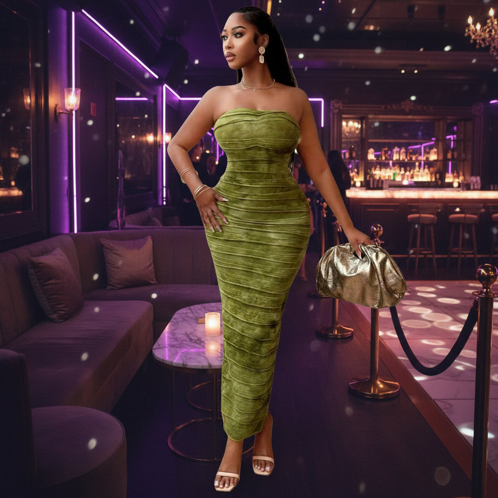 Dress - Tie Dyed Backless & Strapless