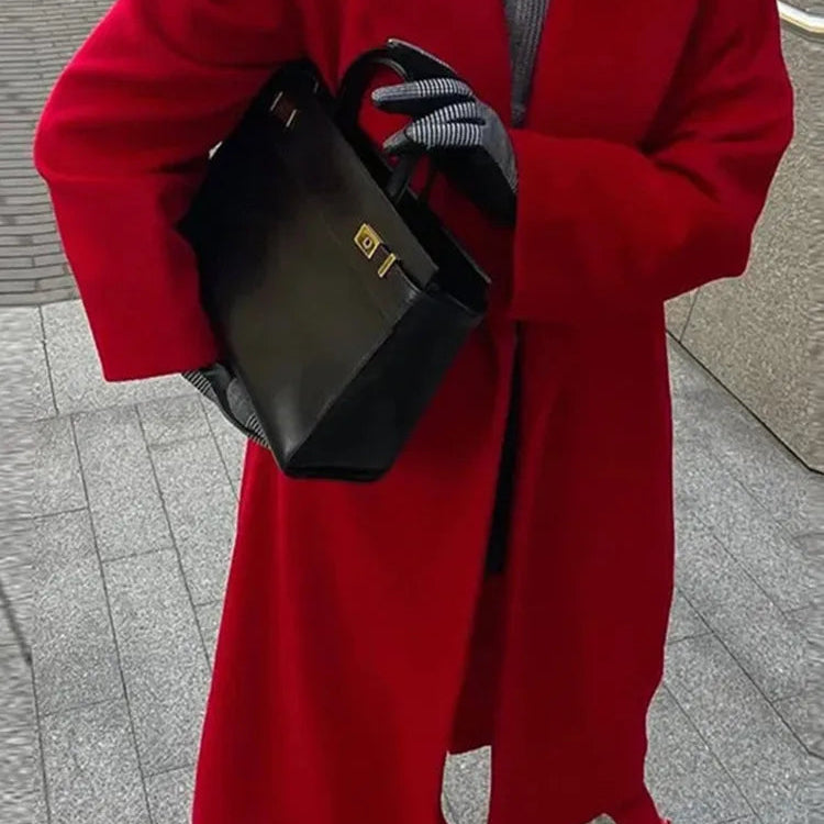 Red Coat - Single Breasted Wool