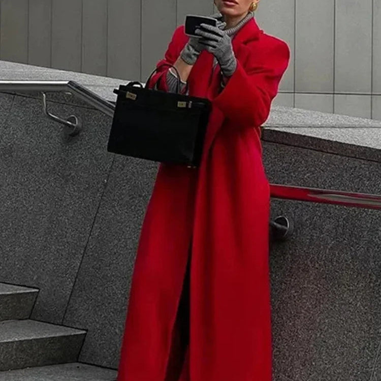 Red Coat - Single Breasted Wool