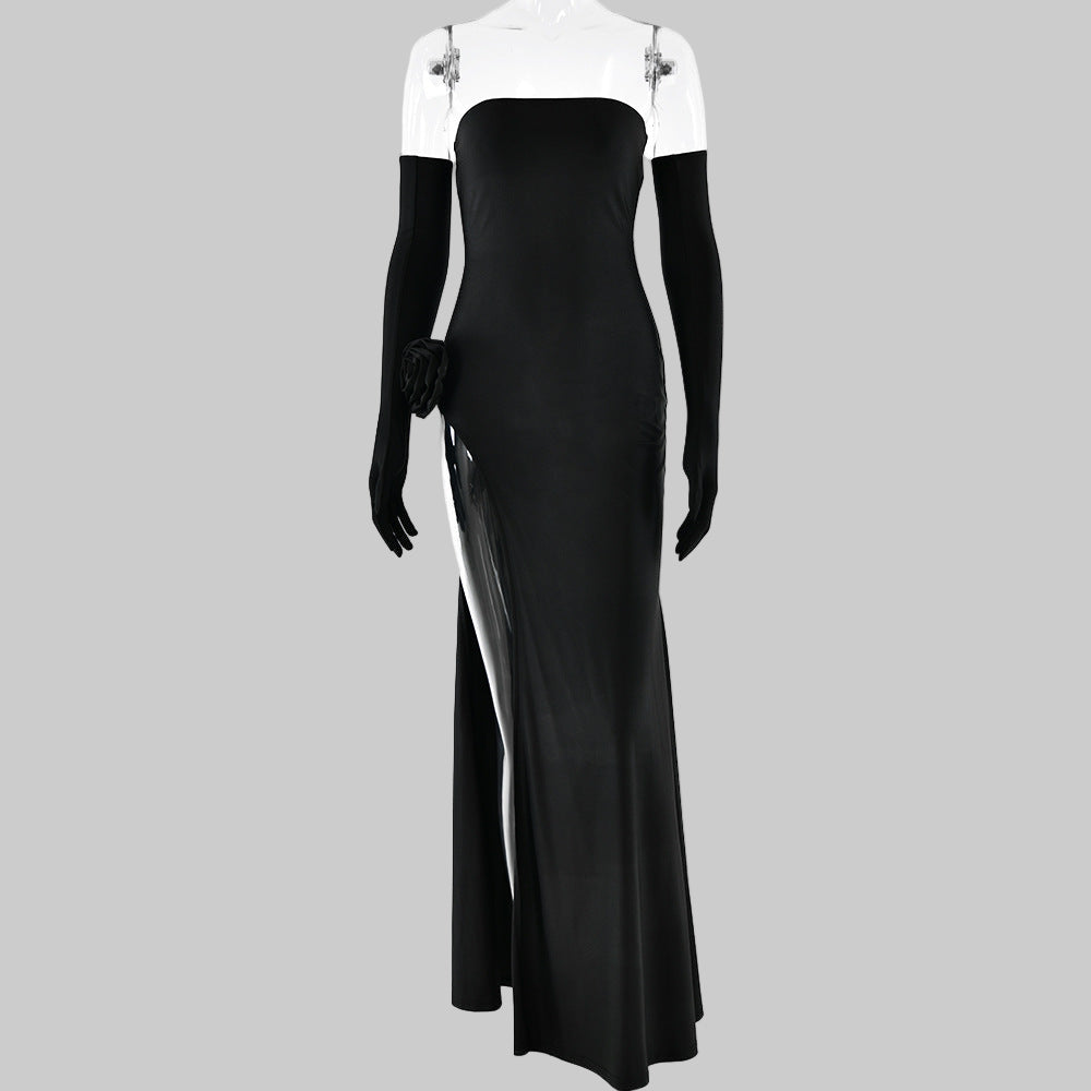 Black Dress - Long Strapless & Backless