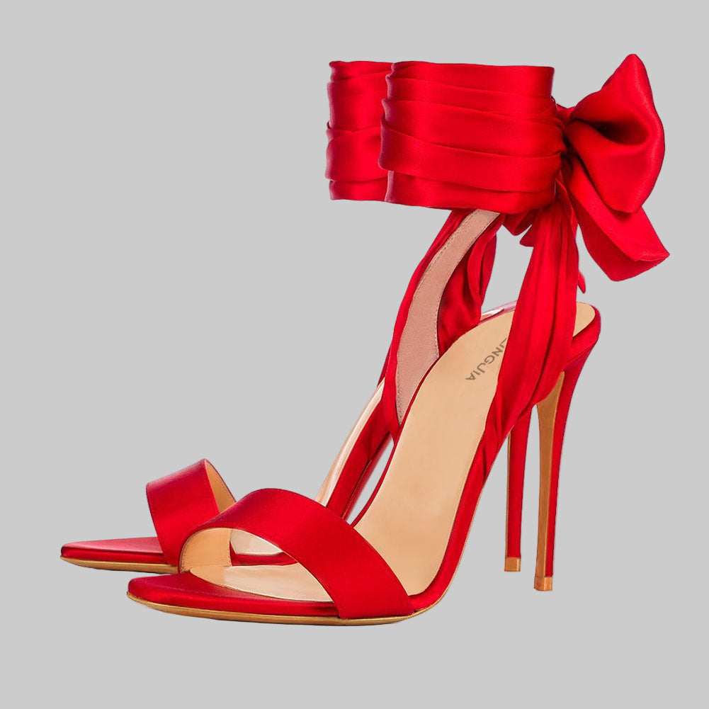Red Shoes - Ribbon Sandals