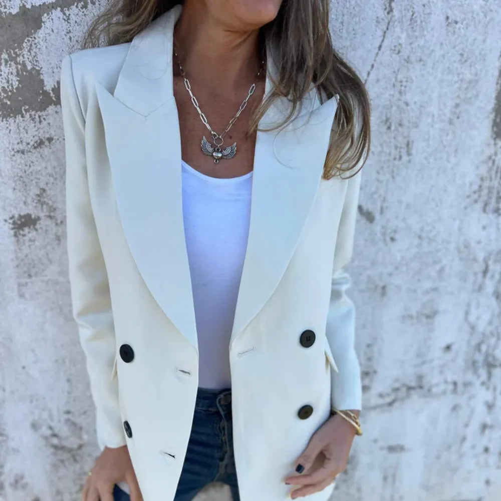 White Blazer - Collared Neck