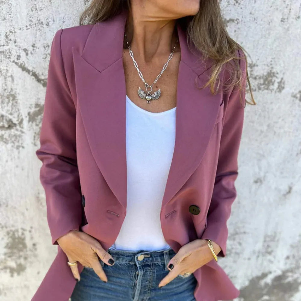 Pink Blazer - Collared Neck
