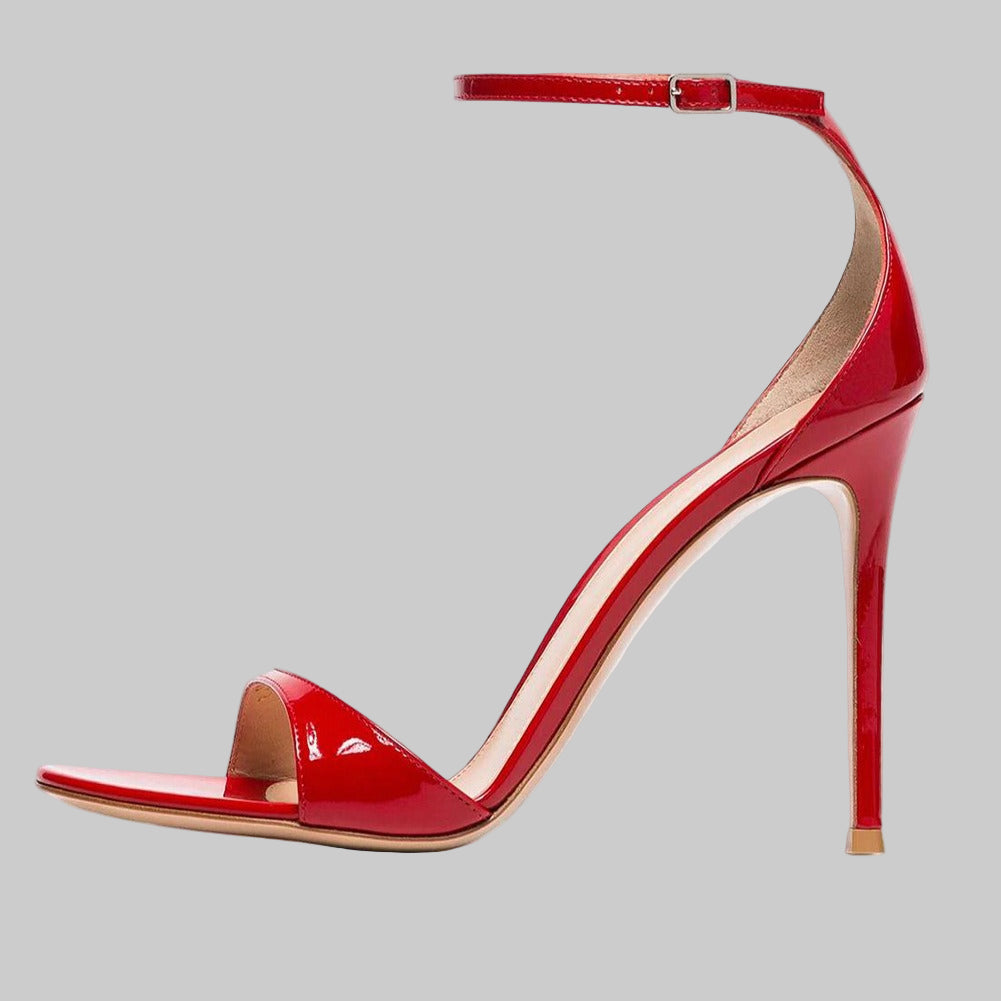 Red Shoes - Strappy High Heels