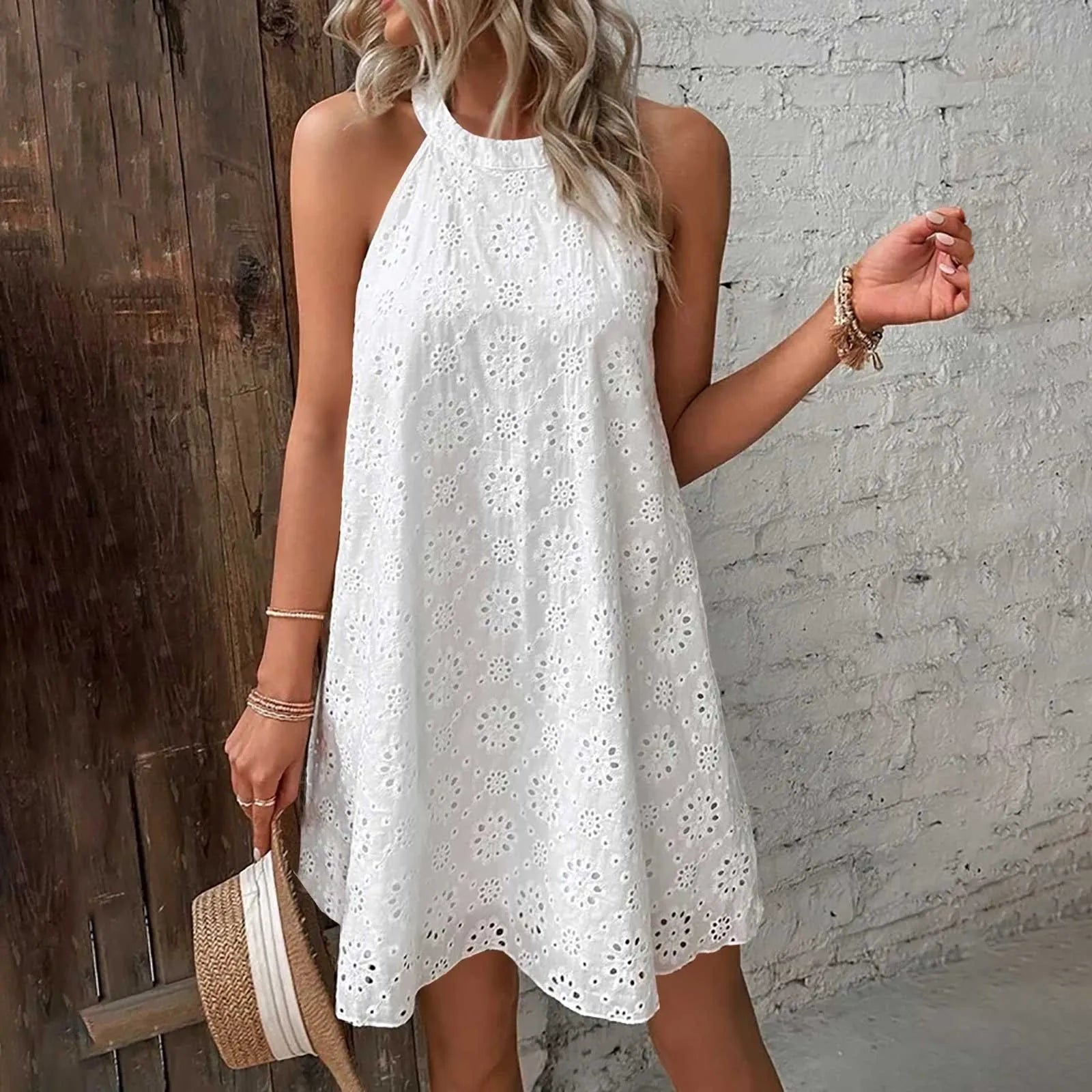 White Dress - Lace Halter