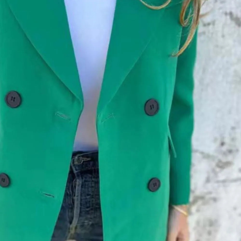 Green Blazer - Collared Neck