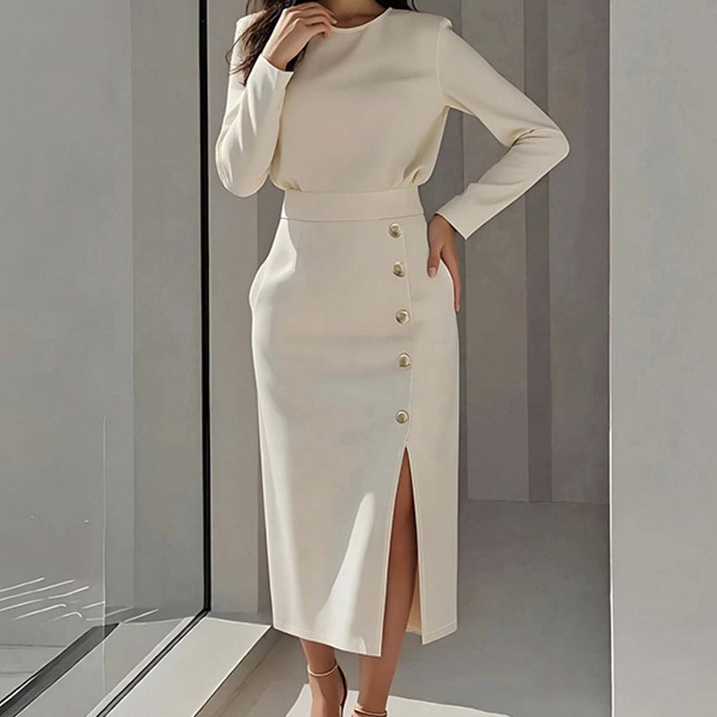 Dress - Round Neck Skirt Style