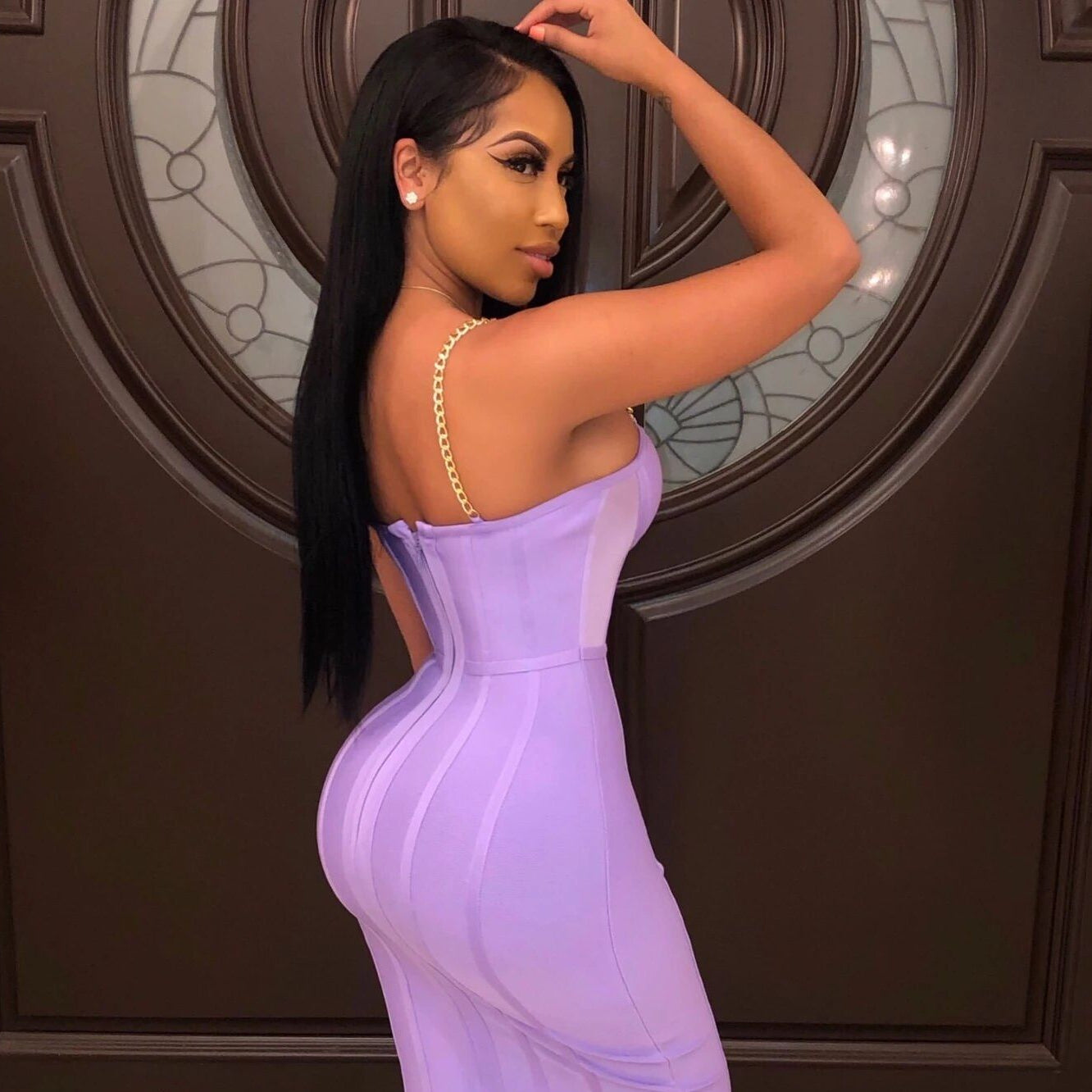 Purple Dress - Bodycon Mesh