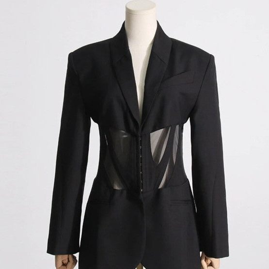 Black Blazer - Mesh