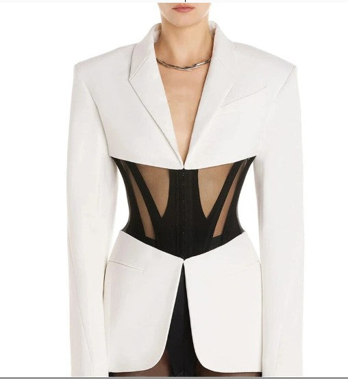 White Blazer - Mesh