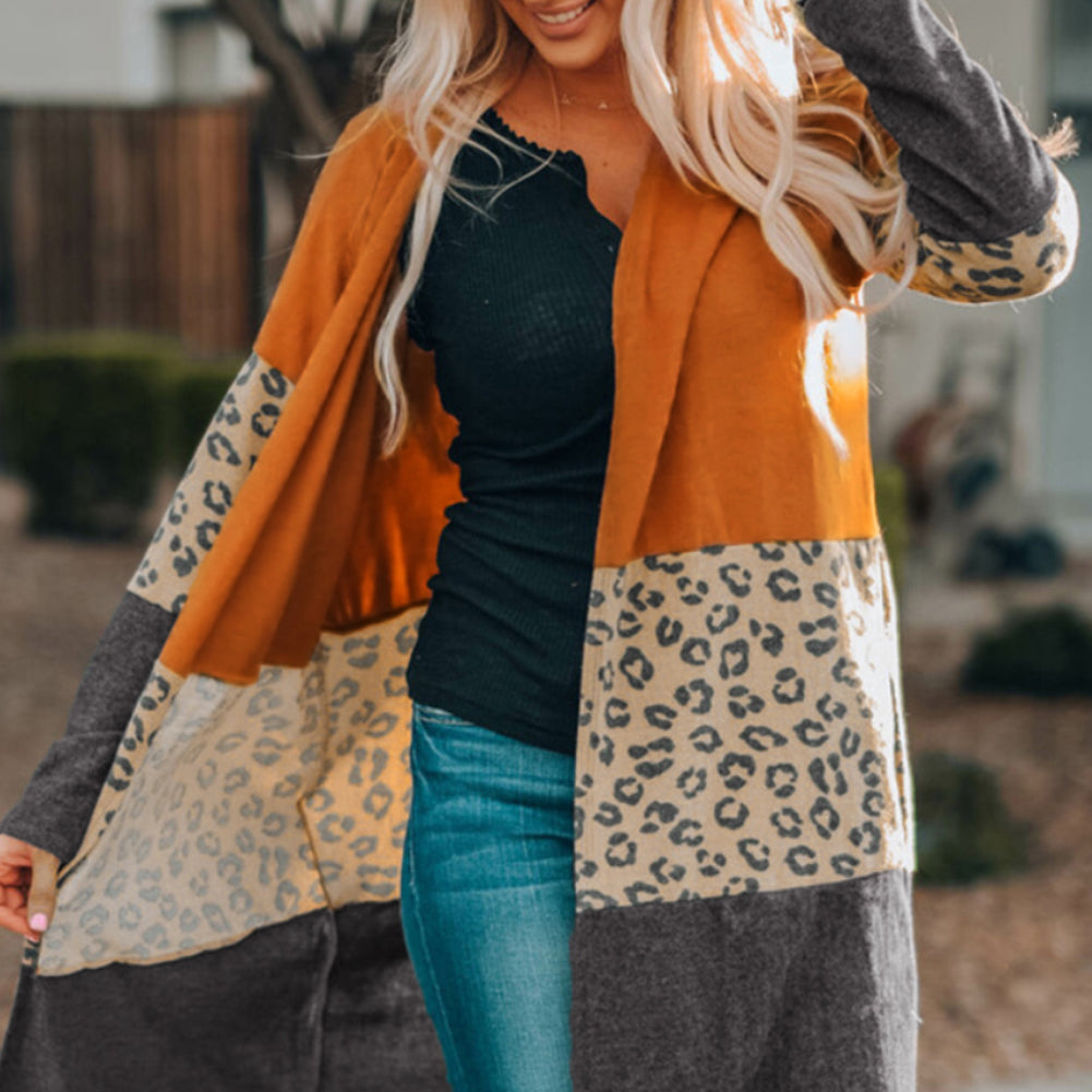 Top - Orange Colour Block Cardigan
