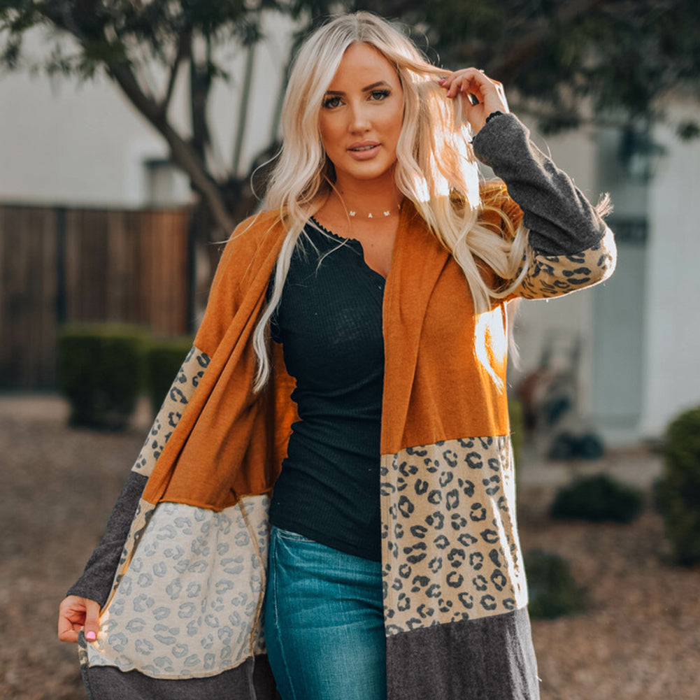 Top - Orange Colour Block Cardigan