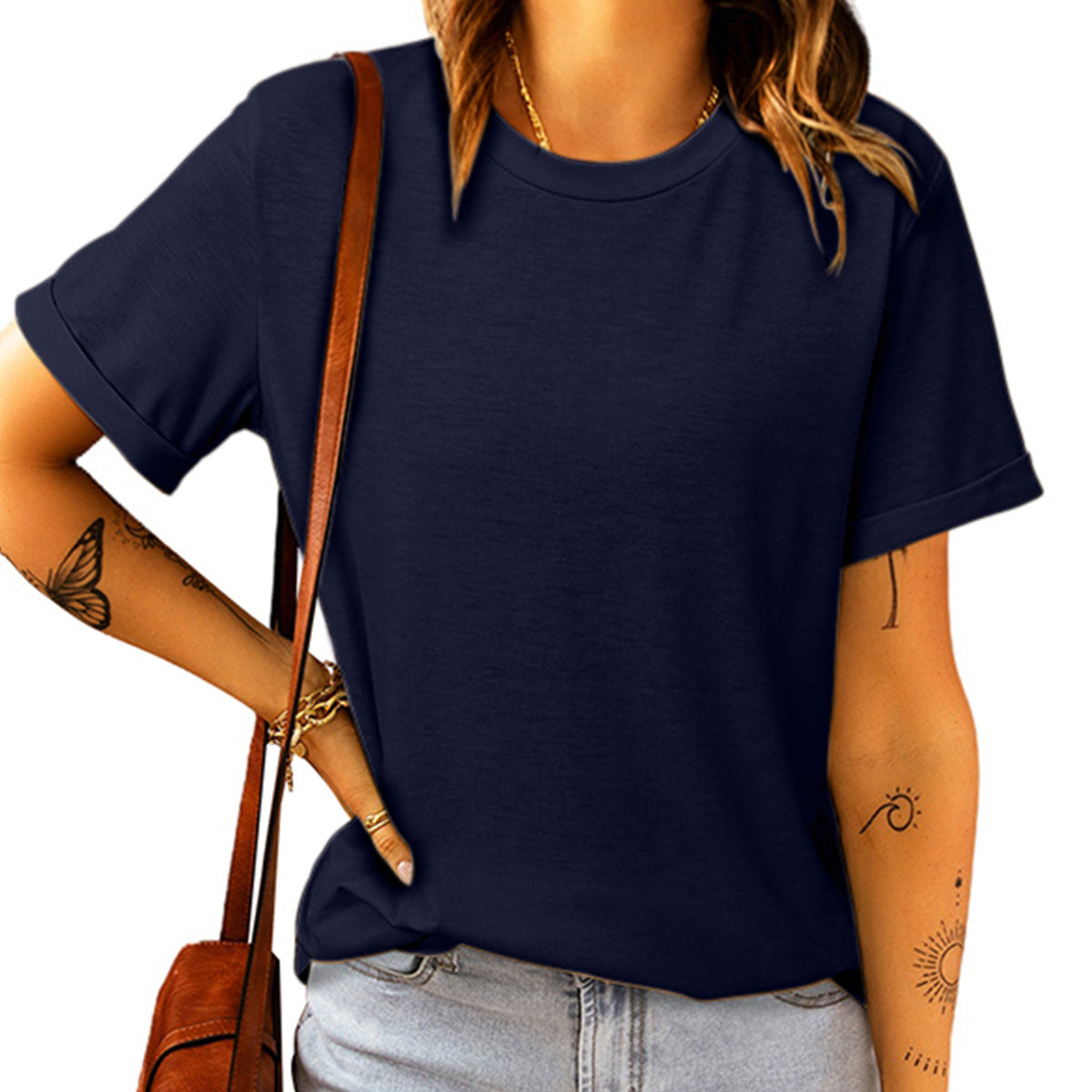 Blue T-Shirt - Crew Neck